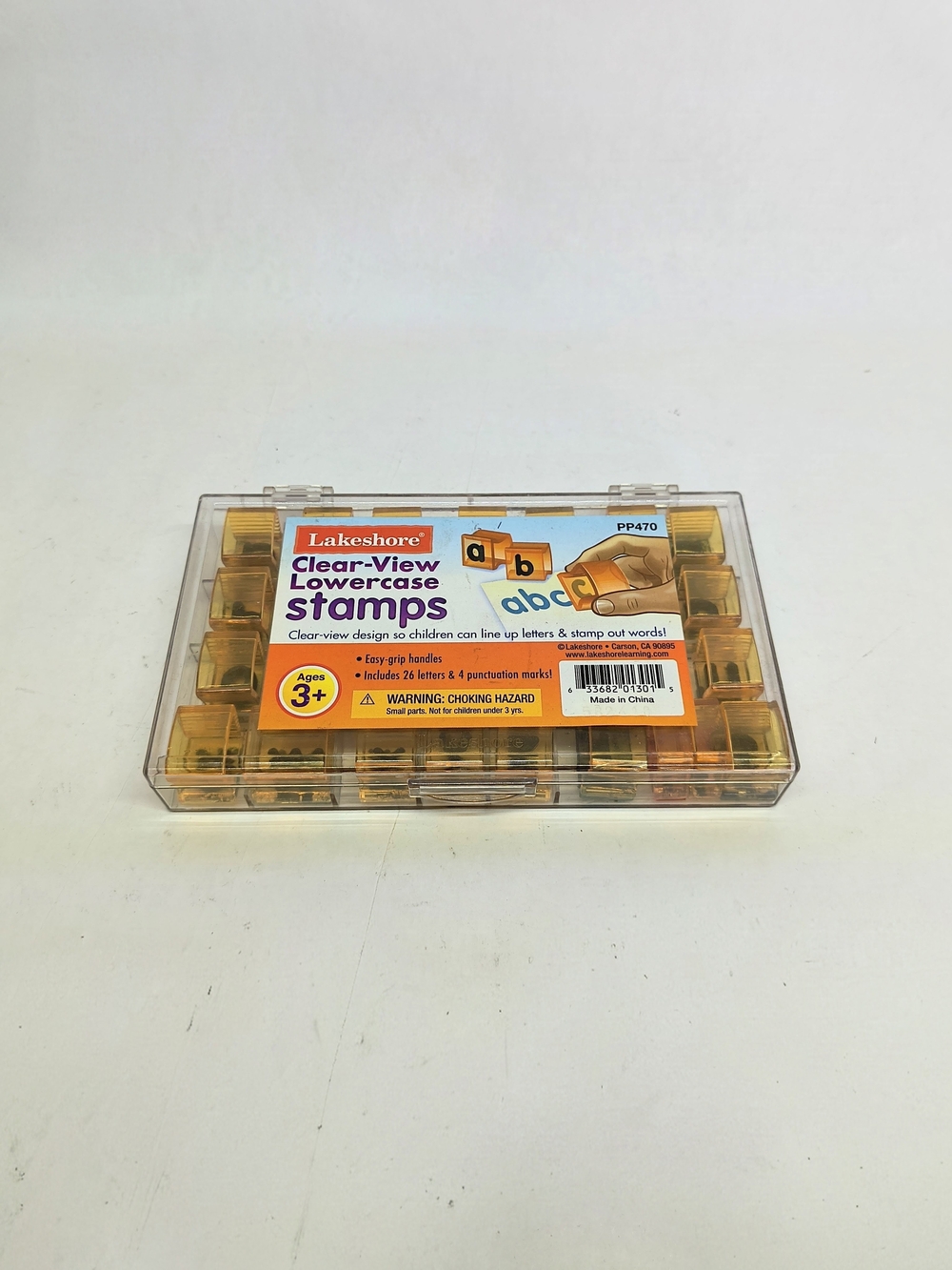 LAKESHORE Clear View Lowercase Alphabet Stamps 26 letters 4 Punctuation W Case